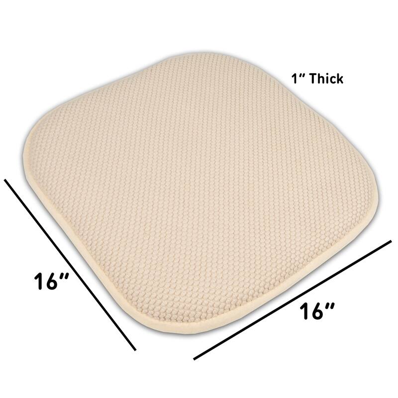 16-in. Square Non-slip Memory Foam Seat Cushions (2 OR 4) - 16 X 16