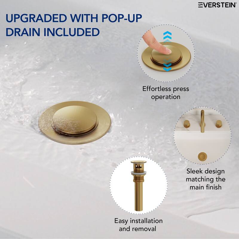 Widespread 2-Handle Bathroom Faucet,3 Hole Bathroom Sink Faucet with Pop-Up Drain