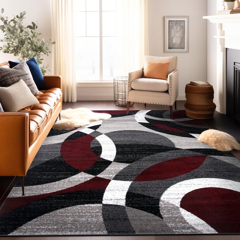 World Rug Gallery Geometric Circles Area Rug