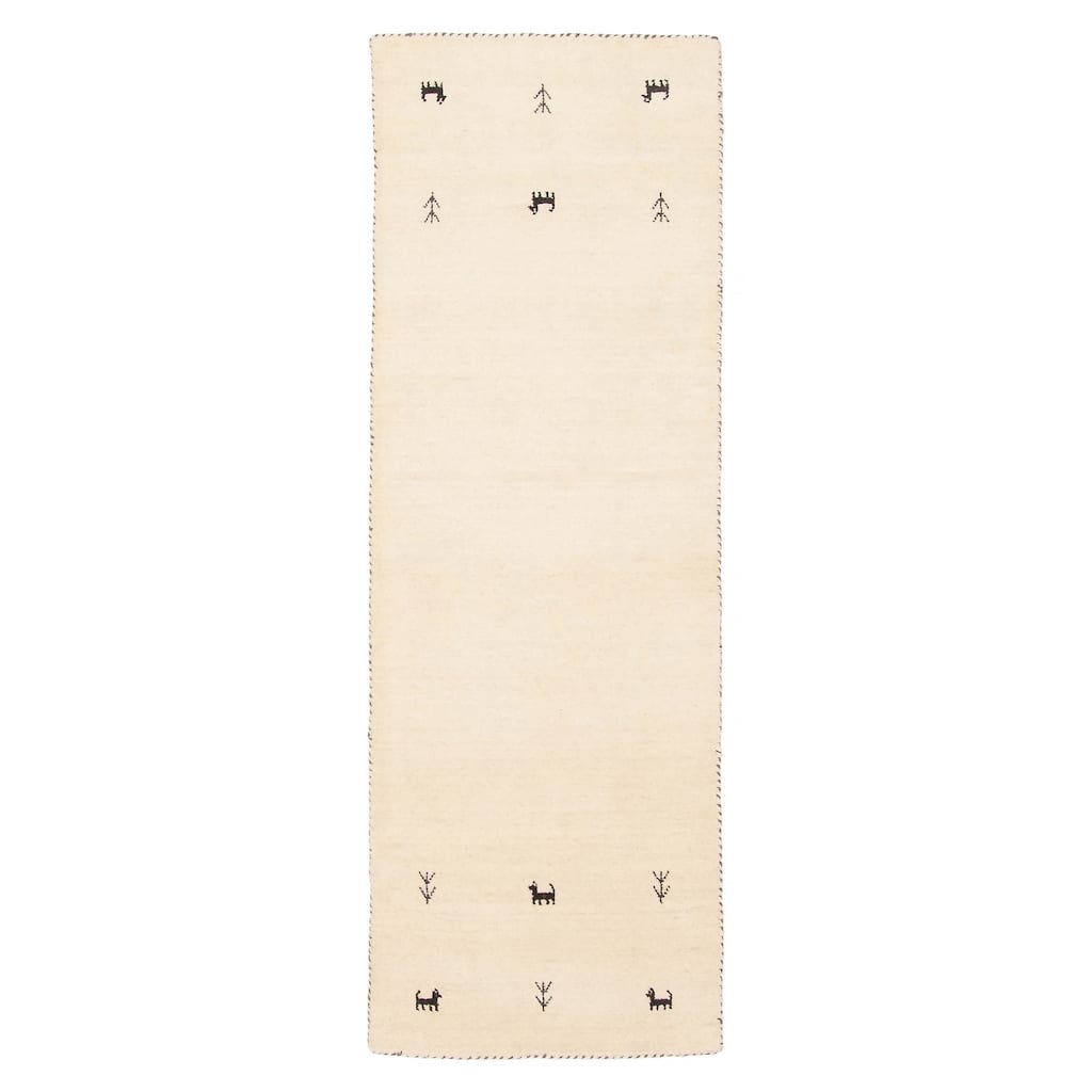 Kashkuli Gabbeh Cream Rug 1'11" x 5'10" - 1'11 x 5'10