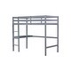 preview thumbnail 12 of 10, Wood Loft Bed with Safety Guardrail, Built-in Desk, Ladder, Grey