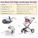 preview thumbnail 7 of 11, Hot Mom Stylish Baby Stroller: F22 Height-Adjustable Seat and Reclining Baby Carriage