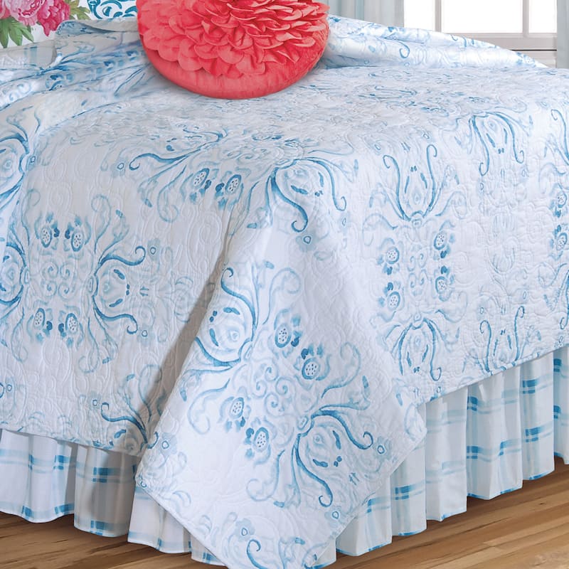 Veranda Full/Queen Quilt 100% Cotton Lightweight Machine Washable Reversible Bedspread Coverlet