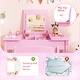 preview thumbnail 8 of 7, 2-in-1 Vanity Desk and Chair for Kids with Flip-Top Mirror and Organizer - 27.5" x 13.5" x 24"