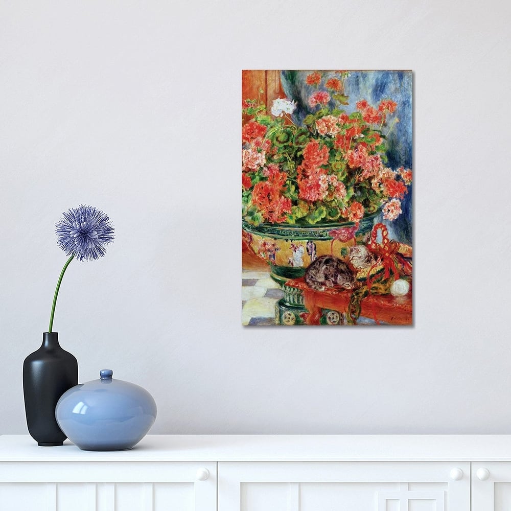 iCanvas "Geraniums and Cats, 1881" by Pierre-Auguste Renoir Canvas Print