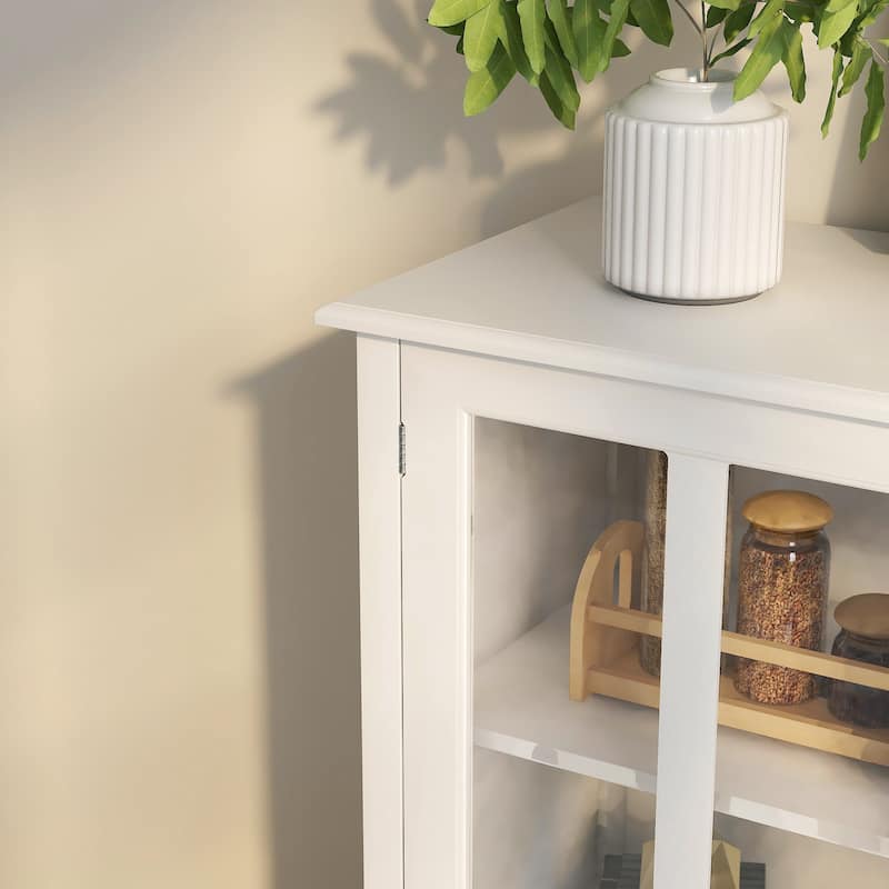 Buffet Storage Cabinet with Double Glass Doors