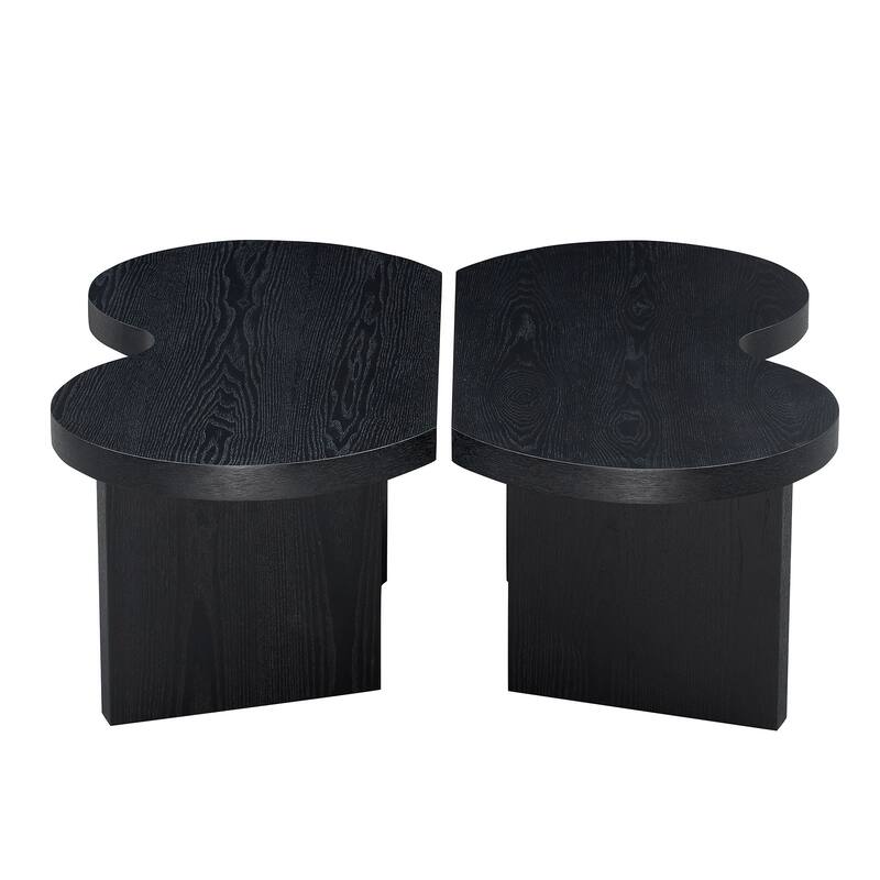 Living Room Coffee Table Centre Table with A Butterfly Shaped, Split Accent Table Console Table