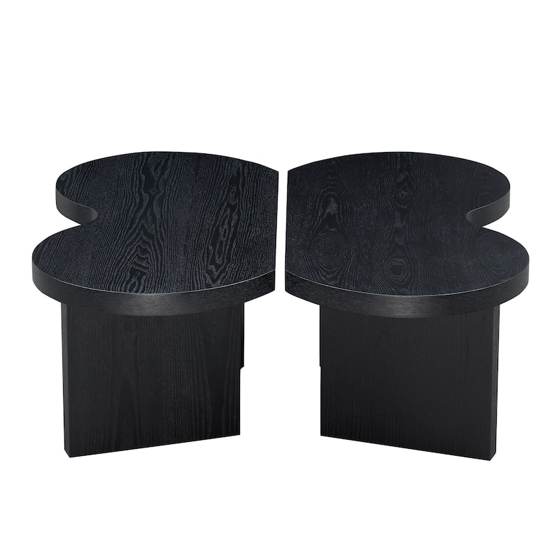 Modern Butterfly Coffee Table, Stylish Coffee Table, for Living Room Bedroom Office, 31.49 Inches, Black
