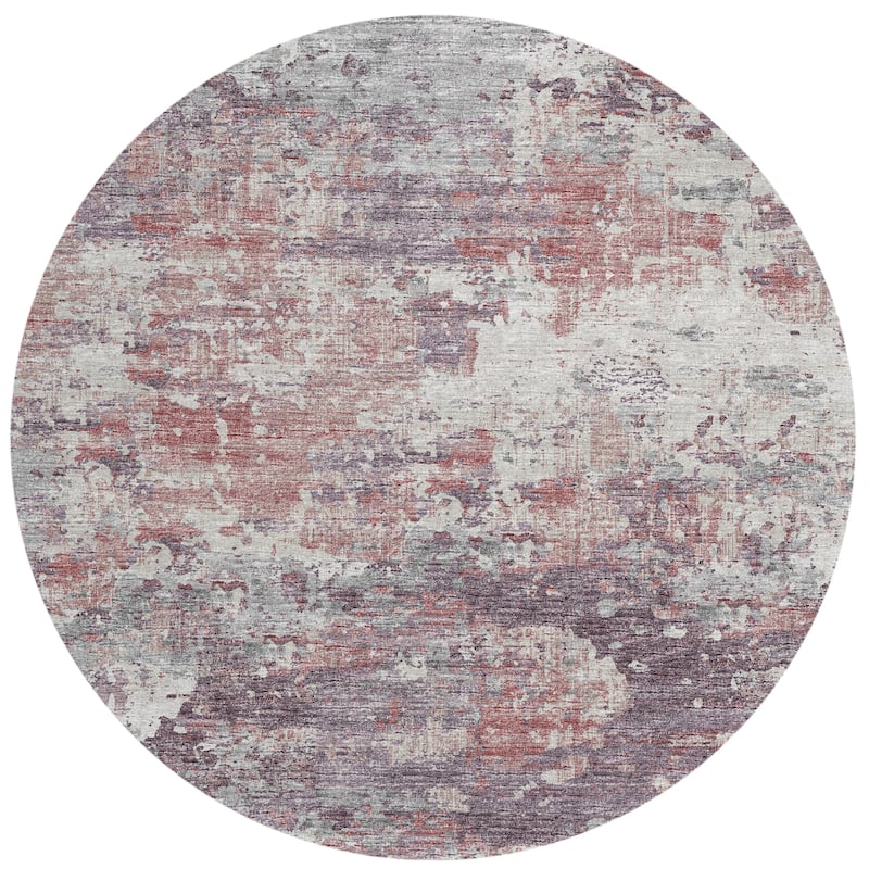 Indoor/ Outdoor Accord Modern Brushstrokes Polyester Washable Rug New
