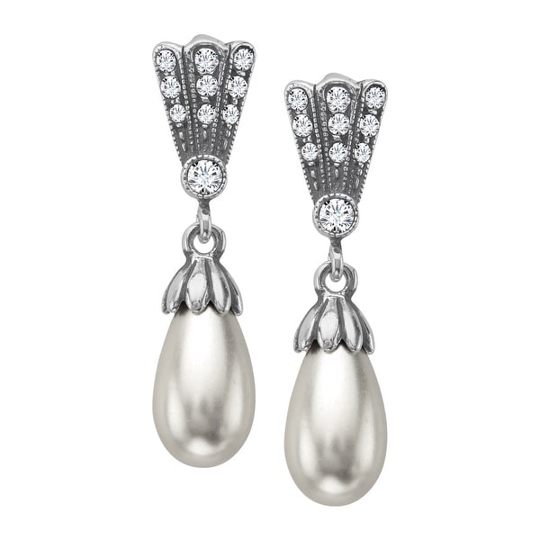 Van Kempen Victorian Simulated Pearl Drop Earrings With Van Kempen Victorian Simulated Pearl Drop Earrings With Swarovski Crystals In Sterling Silver