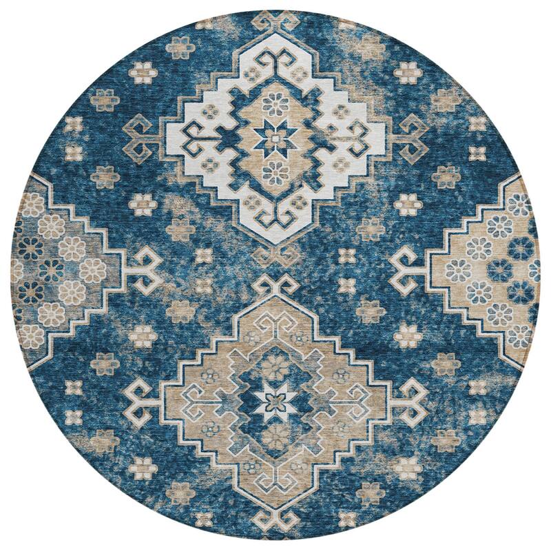 HomeRoots Medallion Traditional Rectangle Outdoor Rug