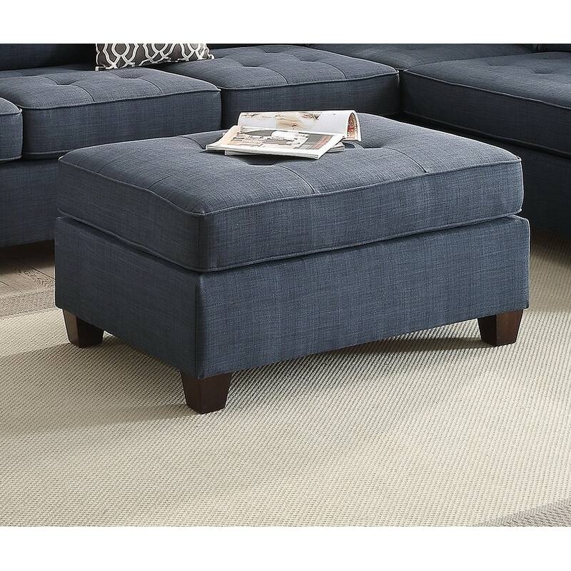 Cocktail Ottoman Dorris Fabric W Tufted Seats Ottomans - Dark Blue