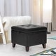 preview thumbnail 1 of 12, Adeco Faux Leather Tufted Flip Top Storage Ottoman Black
