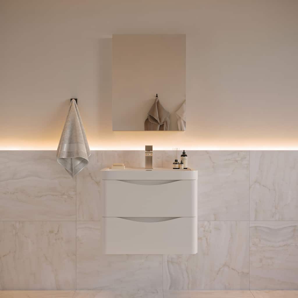Fresca Tuscany 24" Wall Mounted Single Basin Vanity Set with Acrylic