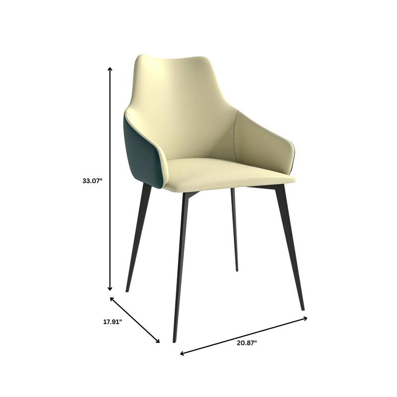 Mid-Back Dining Chair Upholstered in Fabric/Leather with Iron Legs Sonnet Series