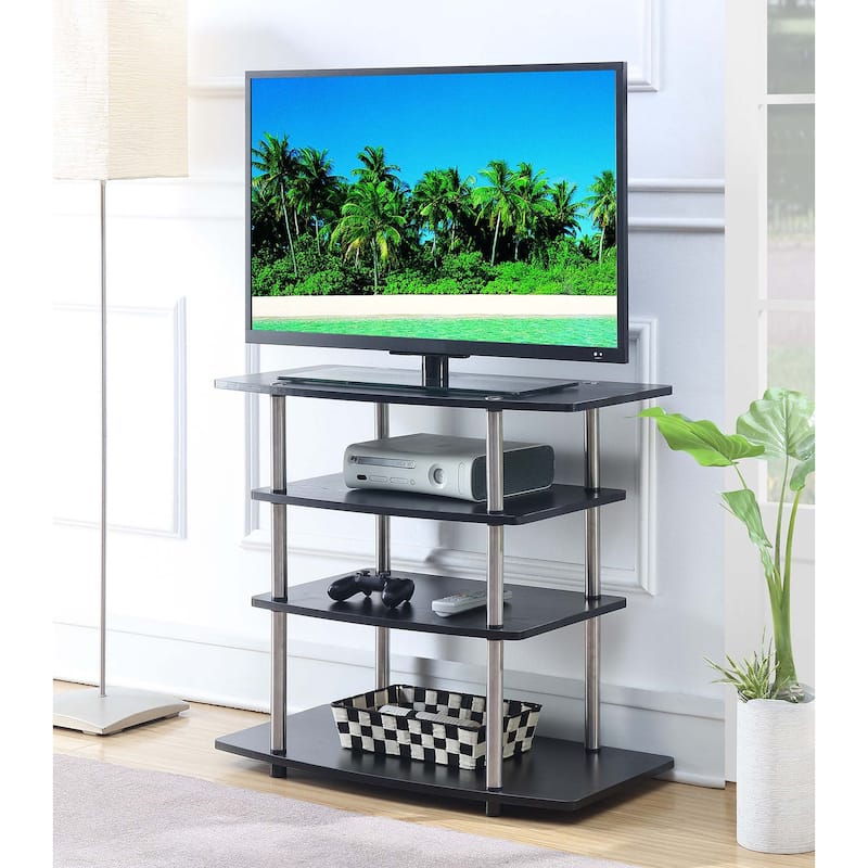 Convenience Concepts Designs2Go No Tools 4 Tier Highboy TV Stand - Black