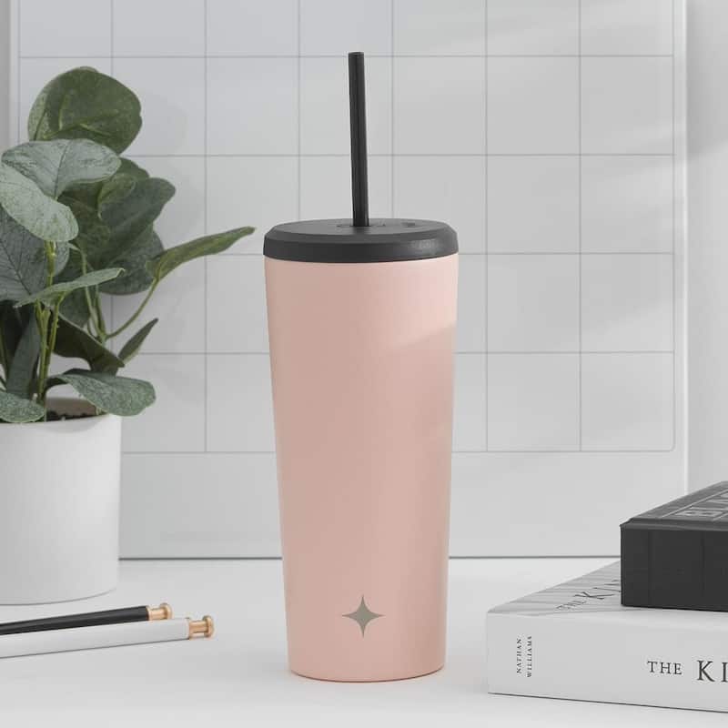 JoyJolt Vacuum Insulated Stainless Steel Tumbler Bottle with Flip Lid and Straw - 24 oz - 24 oz