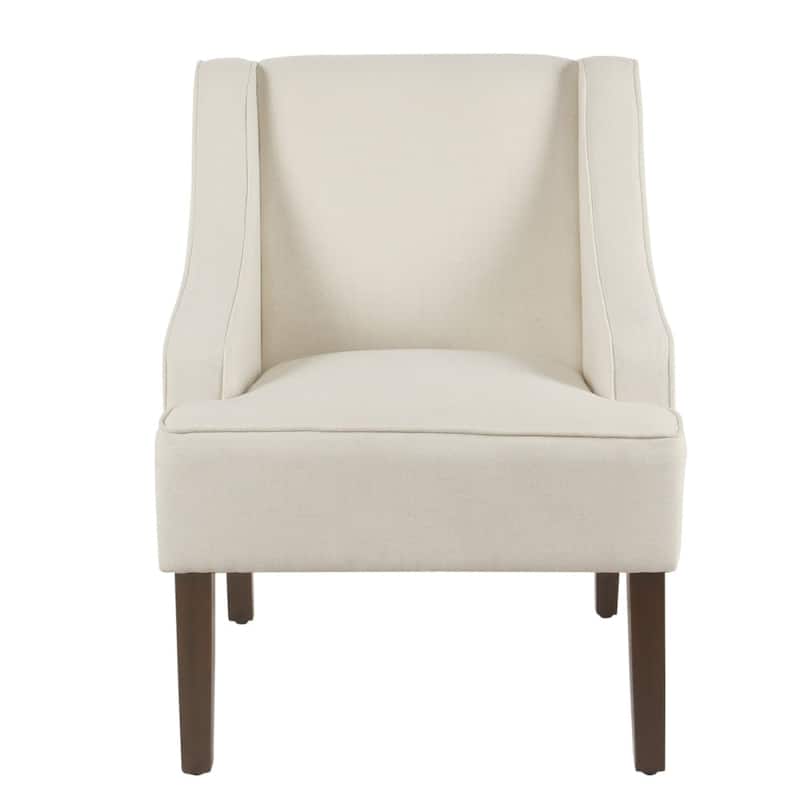 Fabric Upholstered Wooden Accent Chair with Swooping Armrests and Damask Pattern Design - 33.25 H x 25 W x 27.75 L Inches