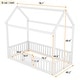 preview thumbnail 3 of 7, Twin Size Wood House Bed with Fence and Door, Distressed Design, Fun Play Space for Kids, Solid Pine Construction