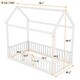 preview thumbnail 12 of 16, Twin Size Wood House Bed with Fence and Door, Gray