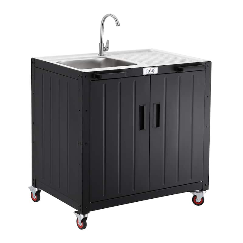 FEASTO KT2435D Stainless Steel Outdoor Kitchen Series Counter Freestanding Sink Station