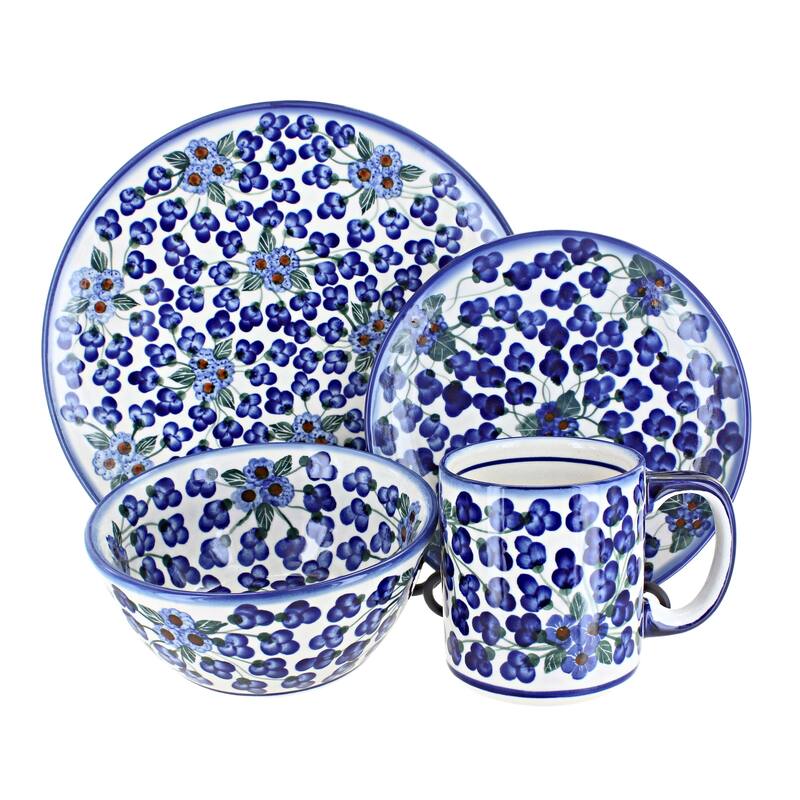 Blue Rose Polish Pottery WR Unikat Dinnerware (4 PC) - Royal Vine