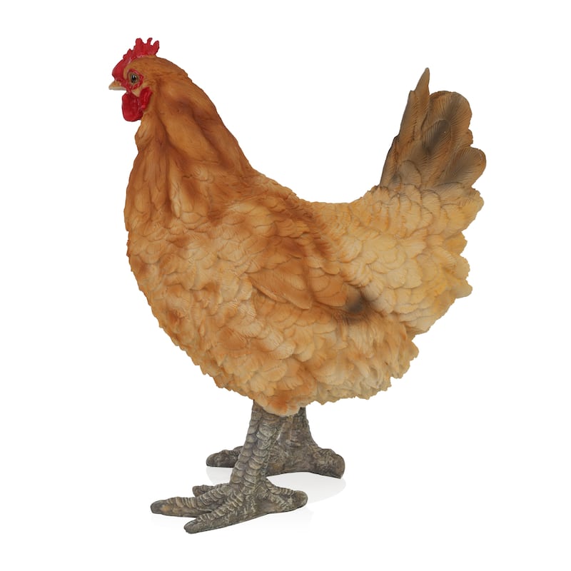 Magnesium Oxide Standing Orange Hen Statuary