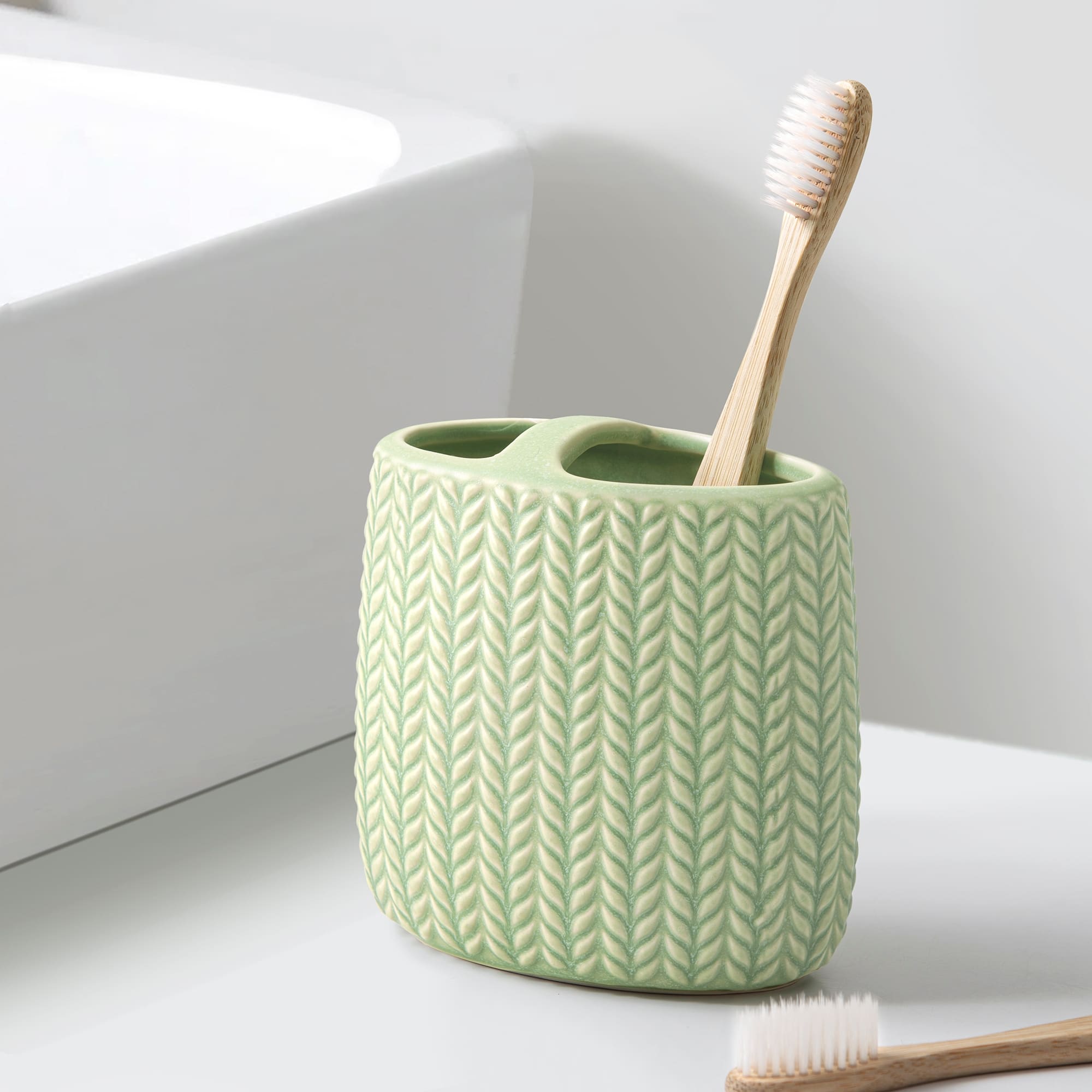 Dashi Ceramic Toothbrush Holder Green Toothbrush Holder On Sale Bed Bath & Beyond 39085195