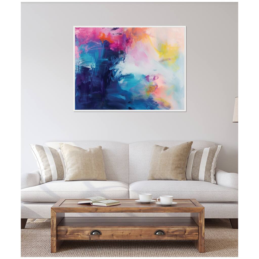 Kate and Laurel Sylvie Bright Abstract II Framed Canvas by Amy Lighthall