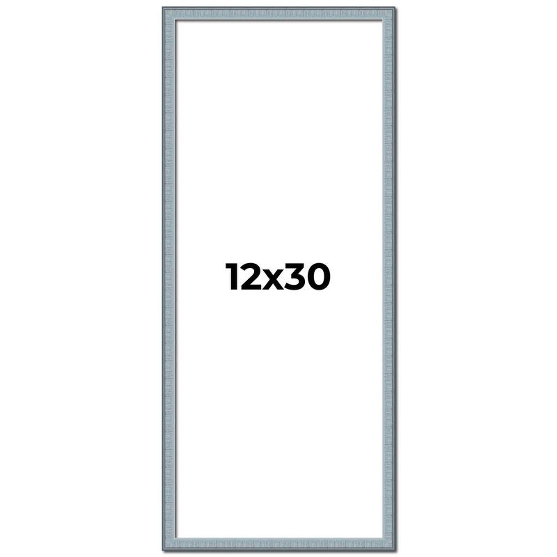 12x30 Frame Rustic Sky Blue Solid Wood Picture Frame | 0.75 Inch