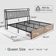 preview thumbnail 4 of 6, Queen Metal Platform Bed with Storage Shelves, USB Ports, and RGB Lights