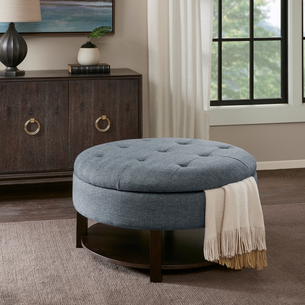 メーカー直送 Madison Park Kelsey Round Pouf Ottoman Seafoam マディソン パーク  オットマンアメリカ輸入家具 アメリカ輸入雑貨 送料無料