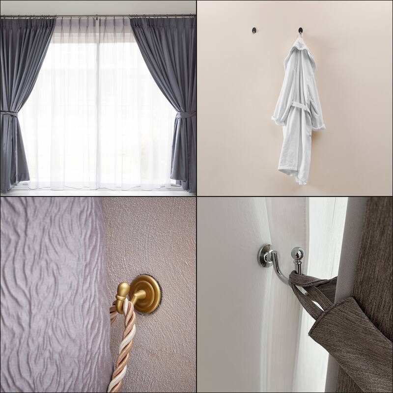 2x Curtain Holdback U Shaped Wall Mounted Curtain Tiebacks Screw Hooks