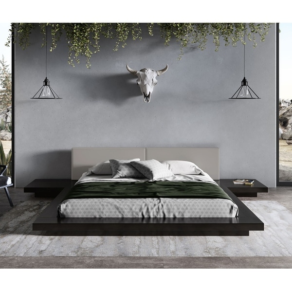 Modrest Tokyo Contemporary Black and Grey Platform Bed - On Sale