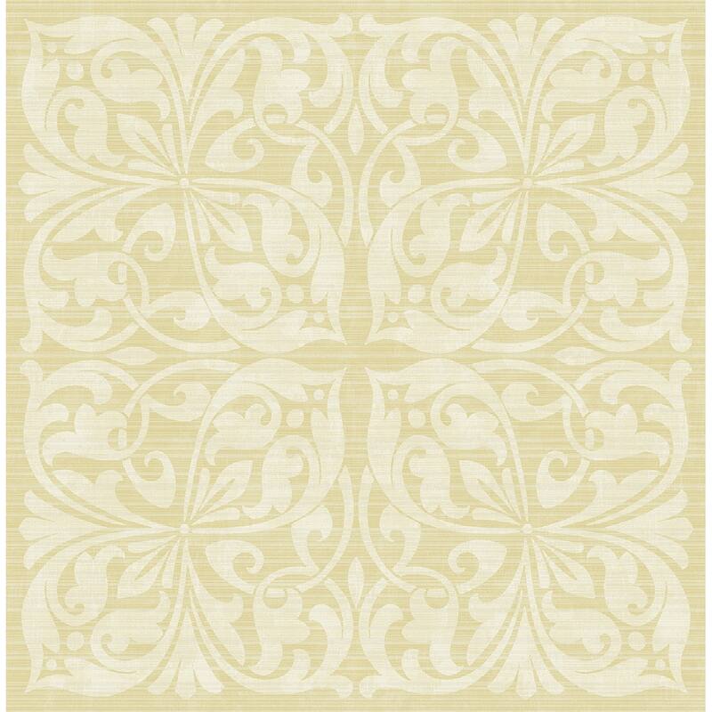 Seabrook Designs Bellamy Classical Tile Unpasted Wallpaper - 20.5 in. W x 33 ft. L - Metallic Sand
