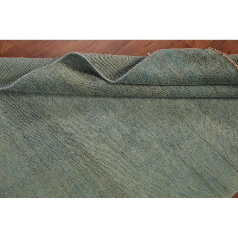 Green & Blue Modern Gabbeh Oriental Area Rug Handmade Wool Carpet - 3'9" x 5'11"