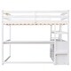 preview thumbnail 9 of 32, Wood Loft Bed Sturdy Frame with Desk and Shelves,2 Drawers,Full Size