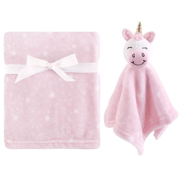 slide 1 of 1, Hudson Baby Infant Girl Plush Blanket with Security Blanket, Pink Unicorn, One Size - Pink Unicorn - One Size One Size - Pink Unicorn