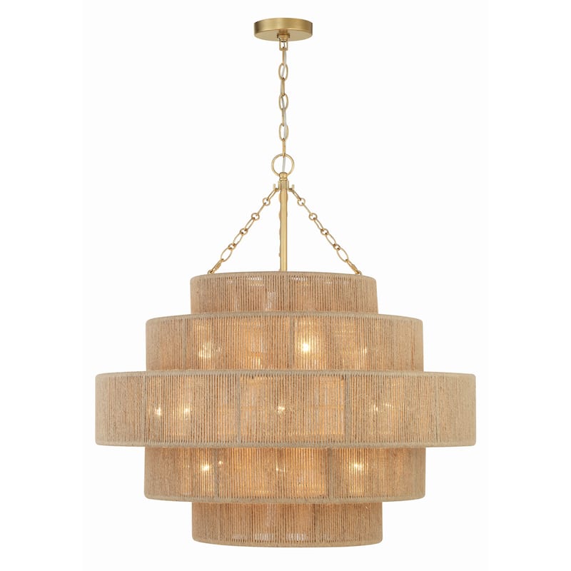 Shyla 20 Light Soft Gold Chandelier - 32"W x 33"H x 32"D