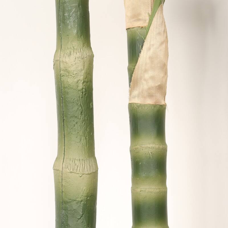 Lush Black Pot Golden Cane Palm - Lifelike Tropical Faux Plant for Indoor & Outdoor Spaces