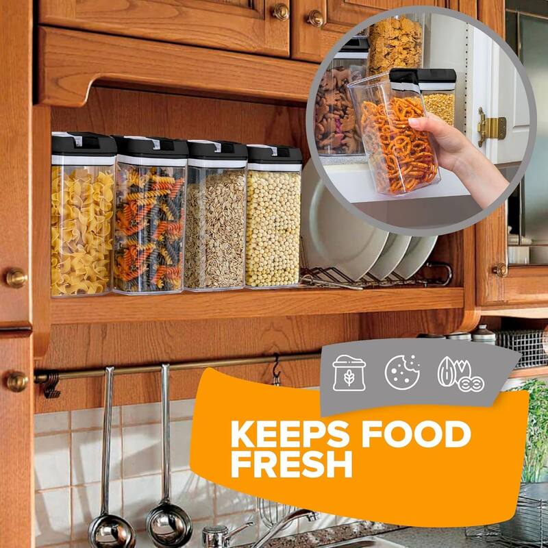 Cheer Collection Set of 6 Uniform Size Airtight Food Storage Containers