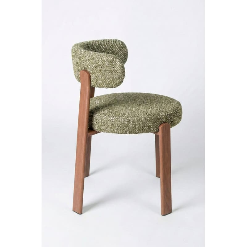 Upholstered Curved Back Wood-look Metal Frame 2pc Dining Chairs - N/A