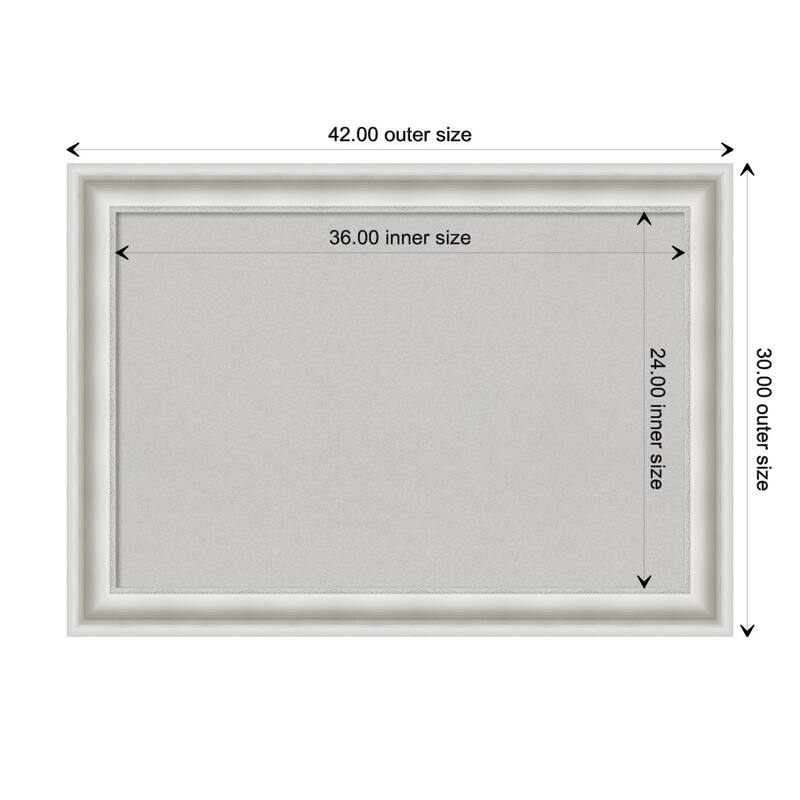 Parlor Framed Grey Corkboard Bulletin Board - Parlor White - Board Size 36x24