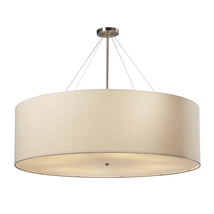 Justice Design Group EVOLV Textile Classic 48-inch Brushed Nickel Drum Pendant - Cream