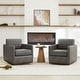 preview thumbnail 163 of 172, Shane Modern Swivel Accent Arm Chair Set of 2 - Dark Grey-Faux Leather