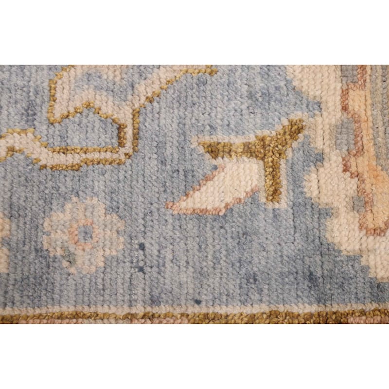 ECARPETGALLERY Hand-knotted Modern Oushak Light Denim Blue Wool Rug - 8'0 x 10'1