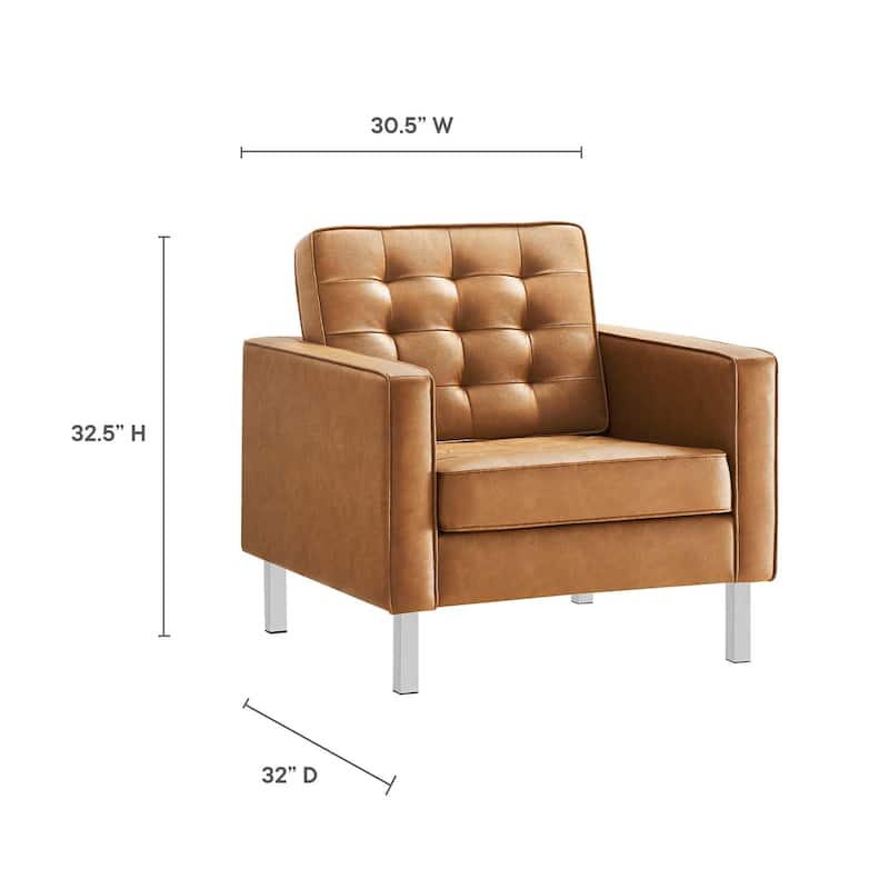 Loft Tufted Vegan Leather Armchair