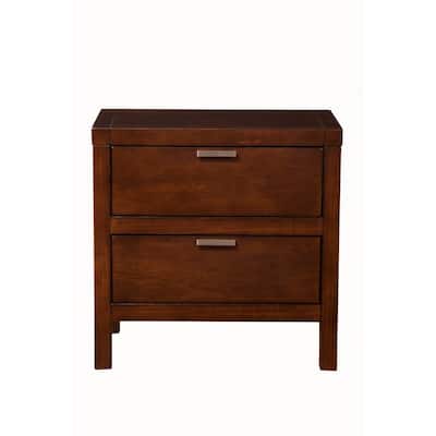Wood Nightstand, Brown