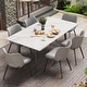 preview thumbnail 6 of 26, Outdoor Rectangle expandable sintered stone dining table is suitable for 8-10 people.
