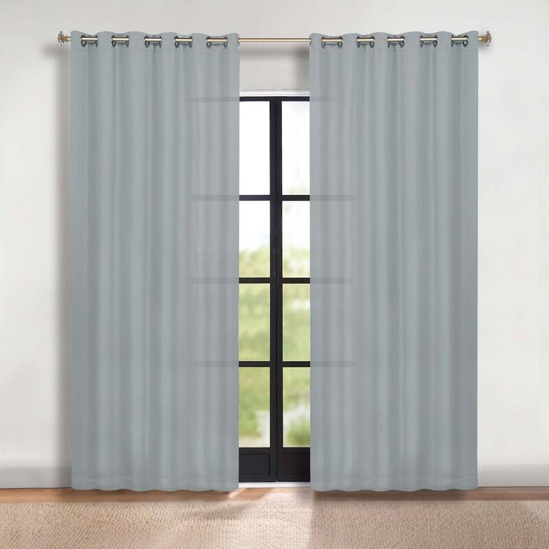 Superior Solid Machine Washable Room Darkening Grommet Blackout Curtains, Set of 2